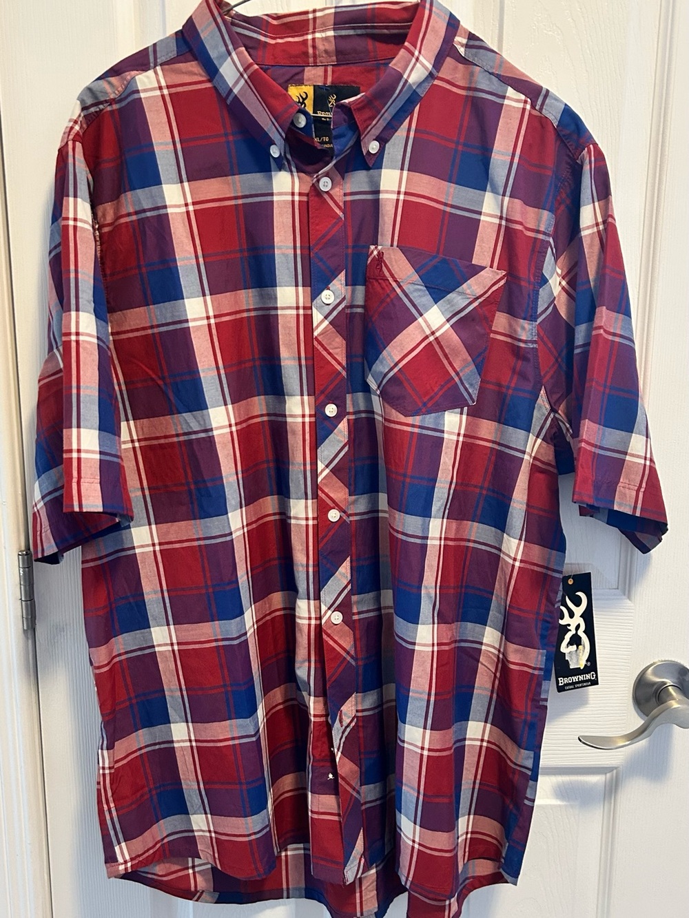 Browning Men's Red & Blue Plaid Short-Sleeve Button-Down Shirt